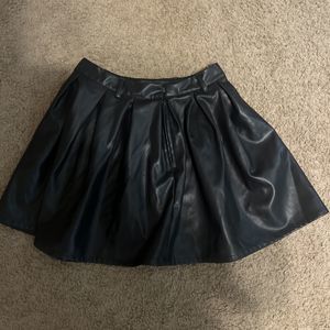Social Collision Black Leather Skirt Size Small